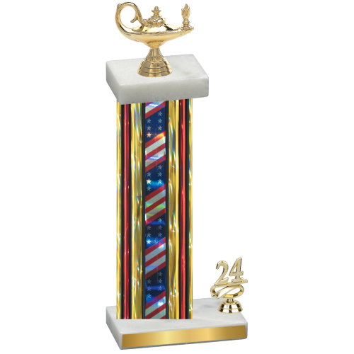 Accented Single Flag USA Year Academics Trophy