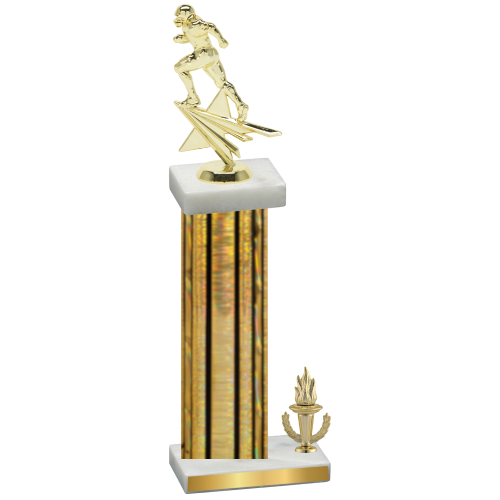 Accented Single Gold Glacier Victory Football Trophy