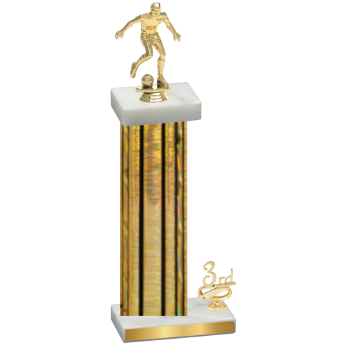 Accented Single Gold Glacier Third Place Soccer Trophy