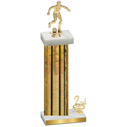 Accented Single Gold Glacier Second Place Soccer Trophy