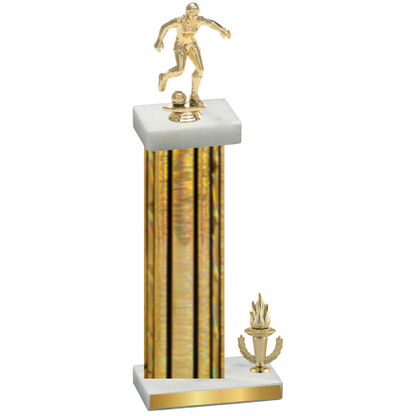 Accented Single Gold Glacier Victory Soccer Trophy