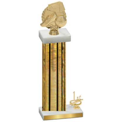 Accented Single Gold Glacier First Place Soccer Trophy