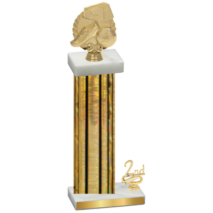 Accented Single Gold Glacier Second Place Soccer Trophy