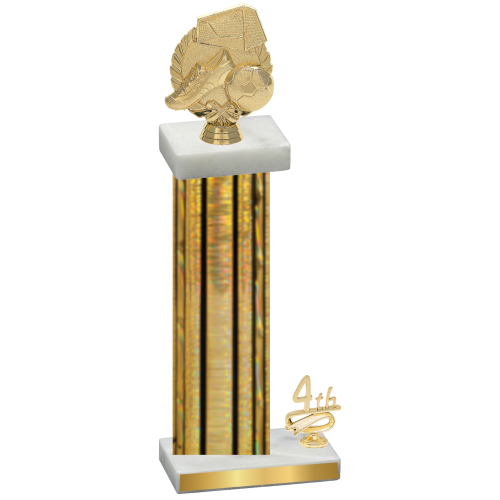 Accented Single Gold Glacier Fourth Place Soccer Trophy