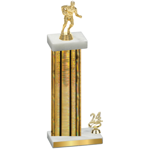 Accented Single Gold Glacier Year Rugby Trophy