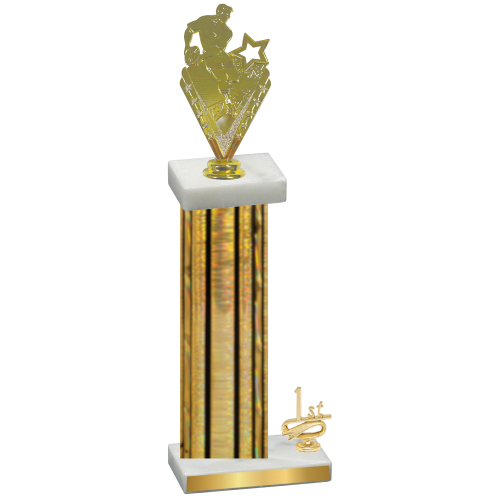 Accented Single Gold Glacier First Place Rugby Trophy