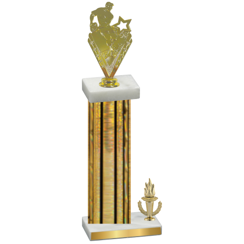 Accented Single Gold Glacier Victory Rugby Trophy