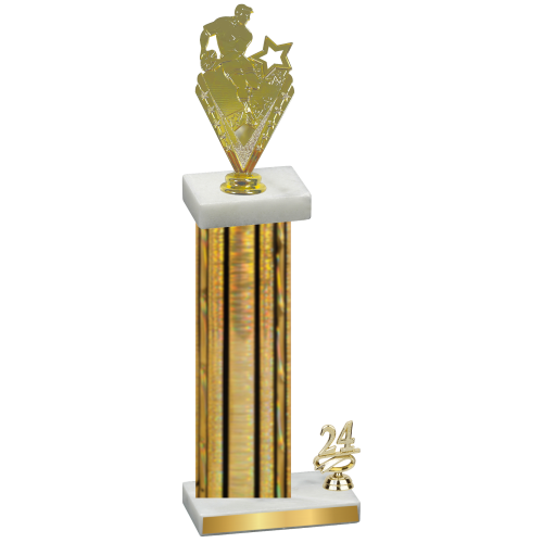 Accented Single Gold Glacier Year Rugby Trophy