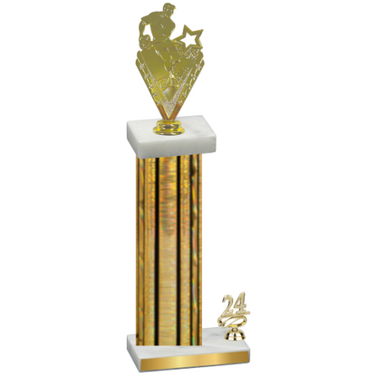 Accented Single Gold Glacier Year Rugby Trophy