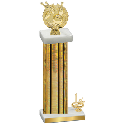 Accented Single Gold Glacier First Place Bowling Trophy