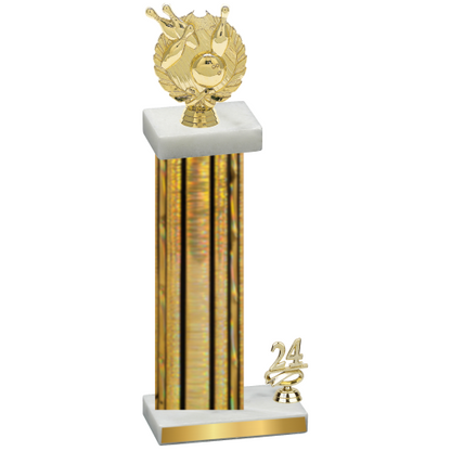 Accented Single Gold Glacier Year Bowling Trophy