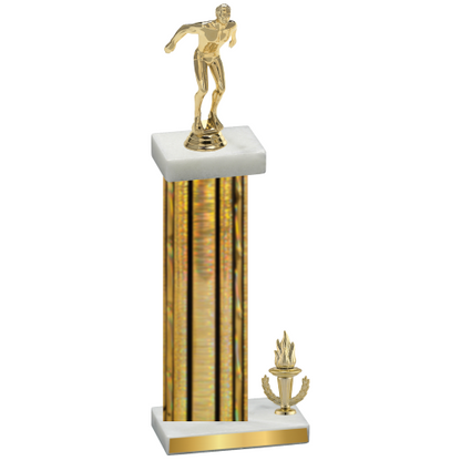Accented Single Gold Glacier Victory Swimming Trophy