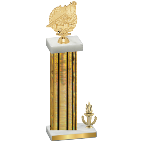 Accented Single Gold Glacier Victory Swimming Trophy