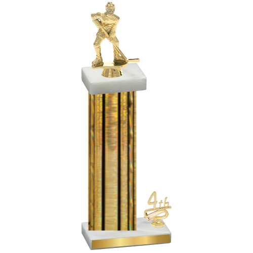 Accented Single Gold Glacier Fourth Place Hockey Trophy