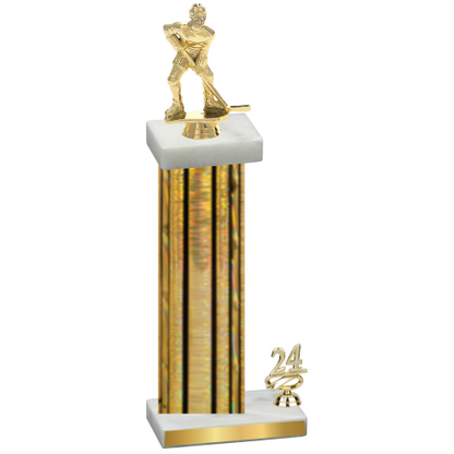 Accented Single Gold Glacier Year Hockey Trophy