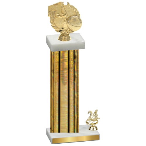 Accented Single Gold Glacier Year Basketball Trophy