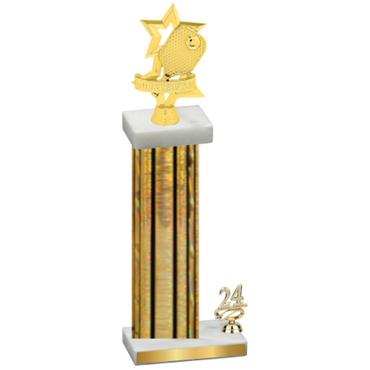 Accented Single Gold Glacier Year Pickleball Trophy