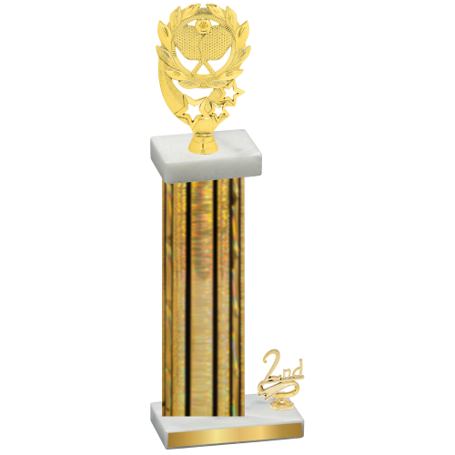 Accented Single Gold Glacier Second Place Pickleball Trophy