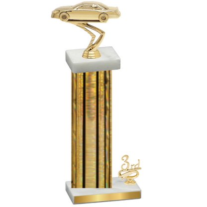 Accented Single Gold Glacier Third Place Cars Trophy