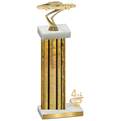 Accented Single Gold Glacier Fourth Place Cars Trophy