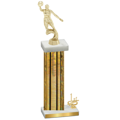 Accented Single Gold Glacier First Place Basketball Trophy