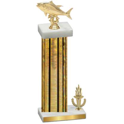 Accented Single Gold Glacier Victory Fishing Trophy