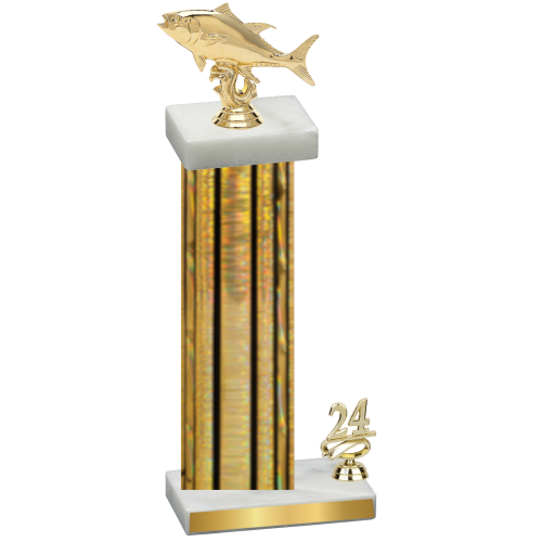 Accented Single Gold Glacier Year Fishing Trophy