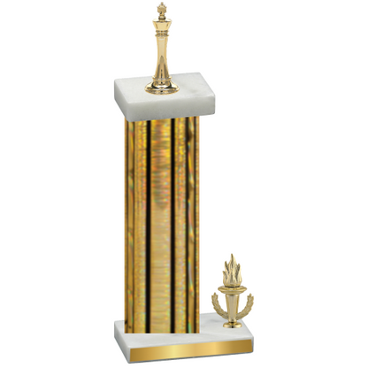 Accented Single Gold Glacier Victory Chess Trophy