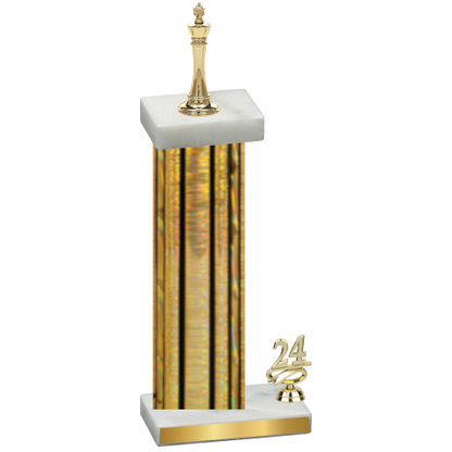 Accented Single Gold Glacier Year Chess Trophy