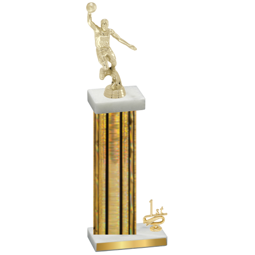 Accented Single Gold Glacier First Place Basketball Trophy