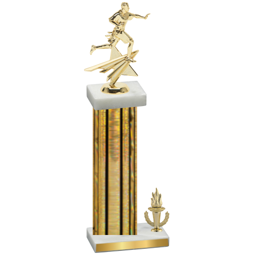 Accented Single Gold Glacier Victory Flag Football Trophy