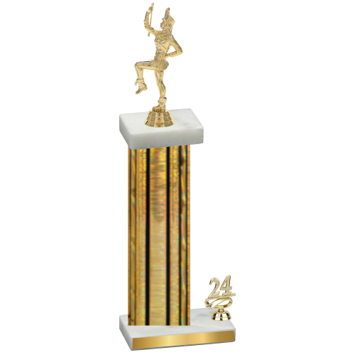 Accented Single Gold Glacier Year Majorette Trophy