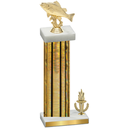 Accented Single Gold Glacier Victory Fishing Trophy