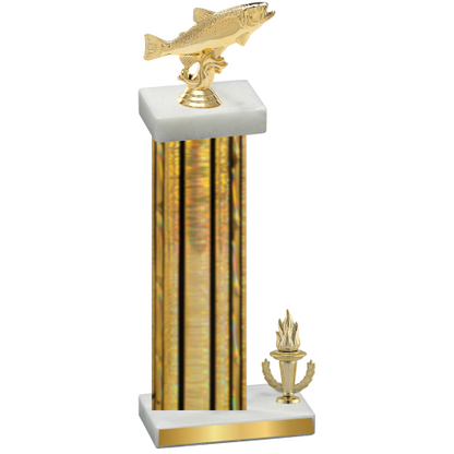 Accented Single Gold Glacier Victory Fishing Trophy