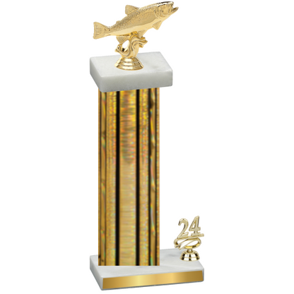 Accented Single Gold Glacier Year Fishing Trophy