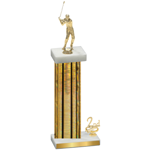 Accented Single Gold Glacier Second Place Golf Trophy