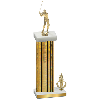 Accented Single Gold Glacier Victory Golf Trophy