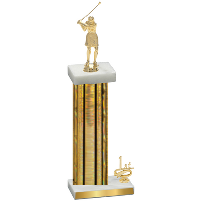 Accented Single Gold Glacier First Place Golf Trophy