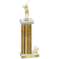 Accented Single Gold Glacier Fourth Place Golf Trophy
