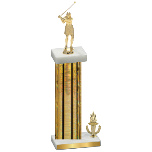 Accented Single Gold Glacier Victory Golf Trophy