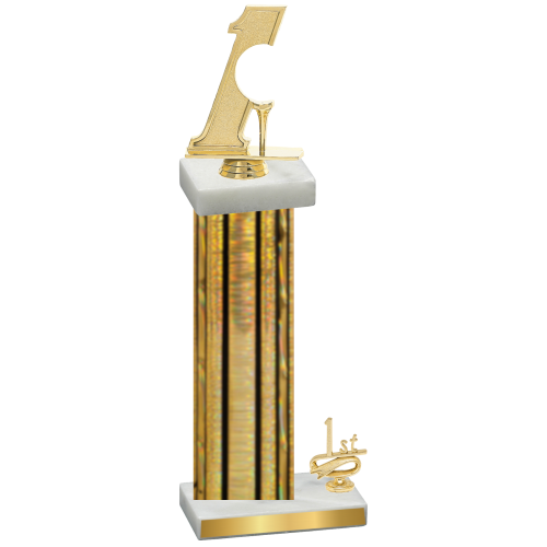 Accented Single Gold Glacier First Place Golf Trophy