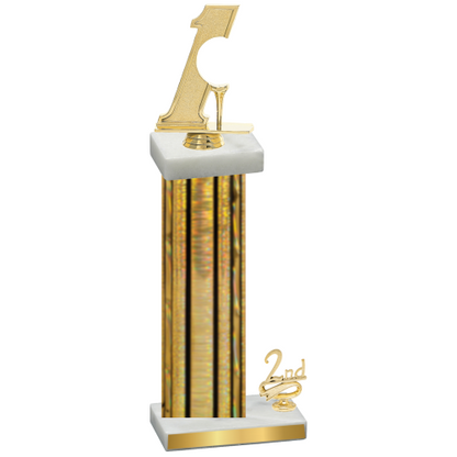 Accented Single Gold Glacier Second Place Golf Trophy