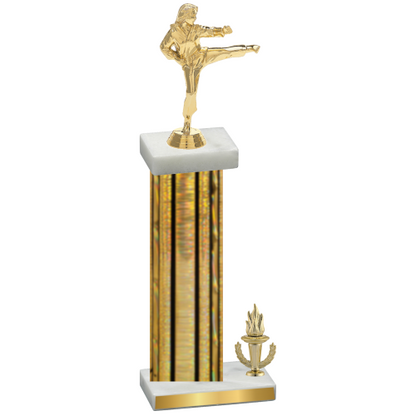 Accented Single Gold Glacier Victory Karate Trophy