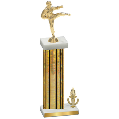 Accented Single Gold Glacier Victory Karate Trophy