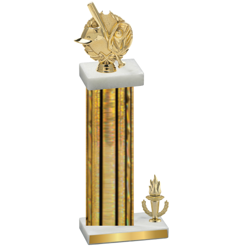 Accented Single Gold Glacier Victory Baseball Trophy