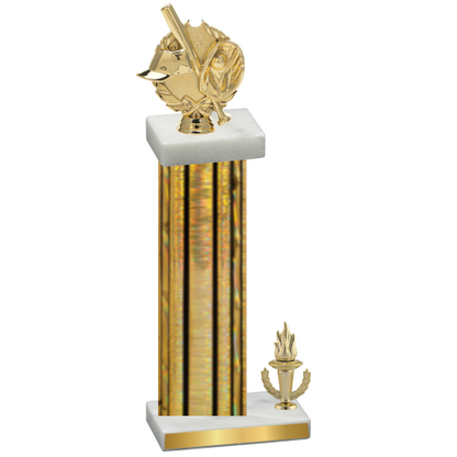 Accented Single Gold Glacier Victory Baseball Trophy