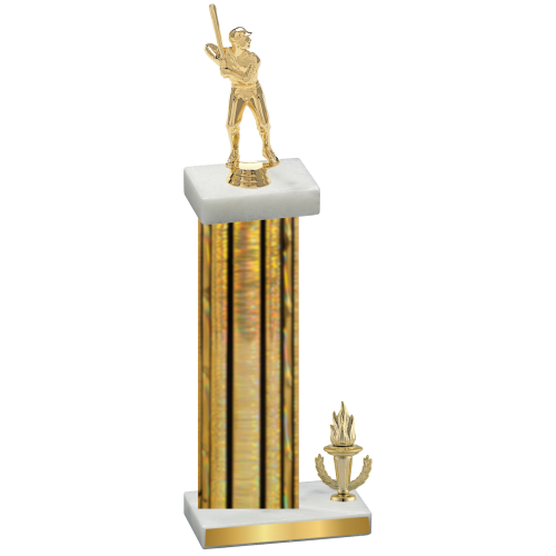 Accented Single Gold Glacier Victory Baseball Trophy
