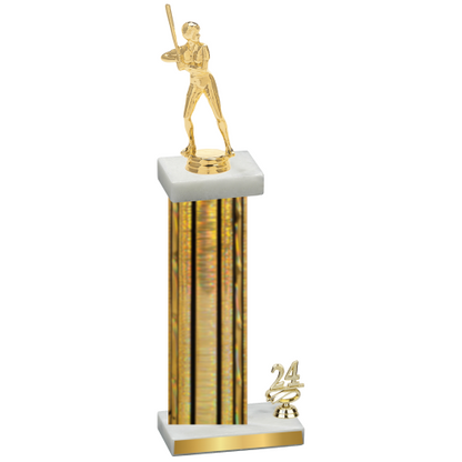 Accented Single Gold Glacier Year Softball Trophy