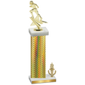 Accented Single Gold Carbon Fiber Victory Football Trophy