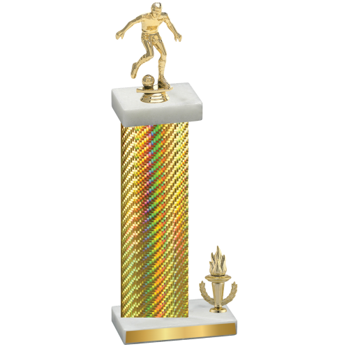 Accented Single Gold Carbon Fiber Victory Soccer Trophy